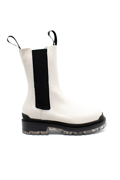 Karl Lagerfeld Γυναικεία Δερμάτινα Long Gore Μποτάκια Λευκά KL41680-011 WHITE