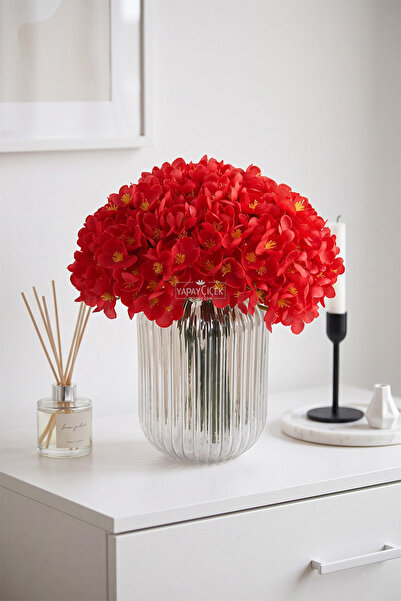 Yapay Çiçek Deposu Quality Artificial Mine Flower Bouquet 26 cm Red