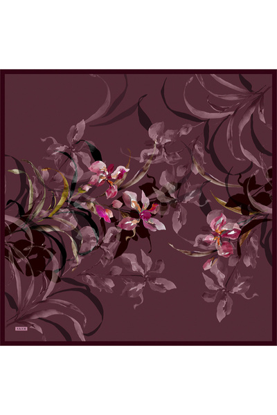Aker Burgundy 90X90 Silk Twill Scarf