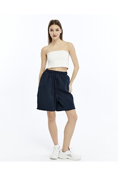 Çarli Short Women's Denim&Canvas Shorts 5326 Navy Blue