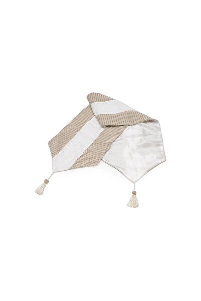 Midas Furniture Leather And Jacquard Table Runner Light Brown