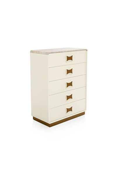 Midas Furniture WOODEN CHEST OF DRAWER 91X47X121 CM WHITE
