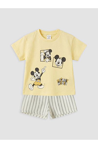 LC Waikiki Mickey Mouse Printed Baby Boys' Shorts Set