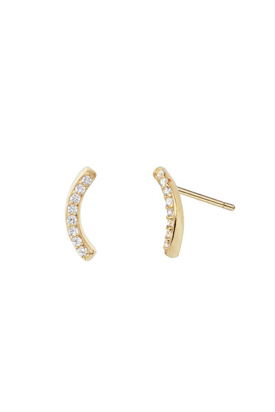 Lisa&Co. Cercei Argint Paved Swing Argint placat cu rodiu / Zircon / Alb