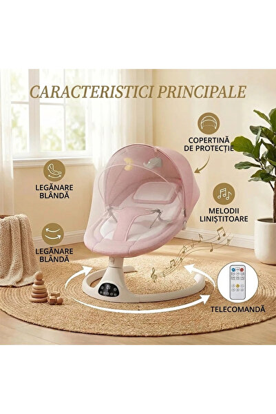 SMANIA Balansoar electric RC pentru bebeluși RockyBaby ™   roz