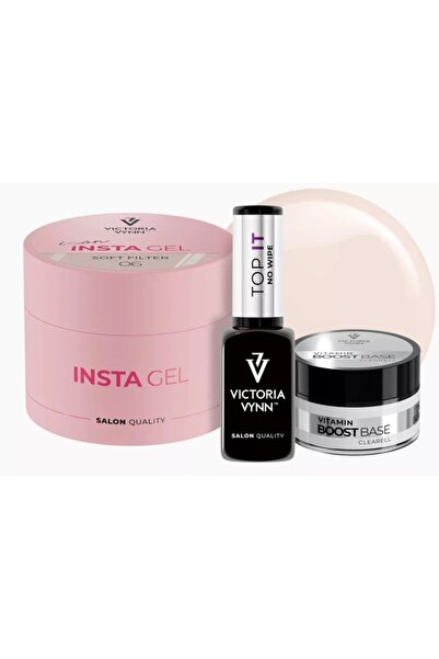 VICTORIA VYNN Πακέτο Insta Gel 06 Μαλακό Φίλτρο, Top IT, Boost Base Vitamin C...