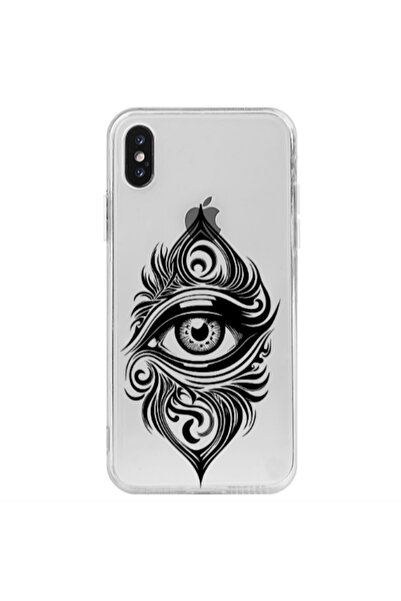 Other Apple iPhone Xs Eye patterned drawing Transparent Silicone TPU Θήκη