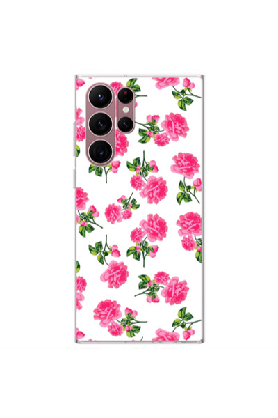 Other Samsung S22 Ultra Roses White Transparent Silicone TPU Θήκη