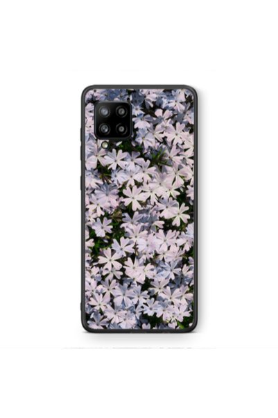 Other Samsung A42 5G Flowers white Black Glossy Θήκη