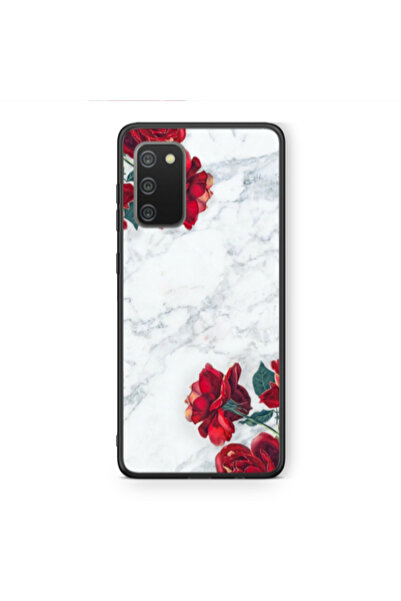 Other Samsung A02s red roses marble Black Glossy Θήκη