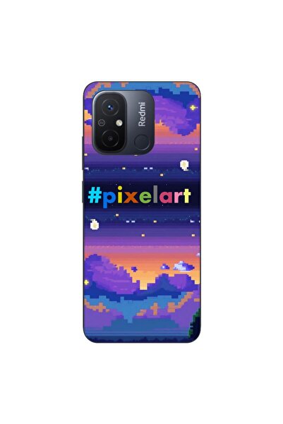 OEM Калъф, съвместим с Xiaomi Redmi 12C, силиконов гел TPU, с шарка Пиксел Ар...
