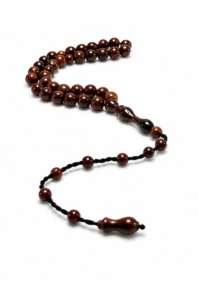 Ankle Size Kuka Rosary Globe Cut 33-Piece Bright Brown Natural Looking Casual Men's Rosary