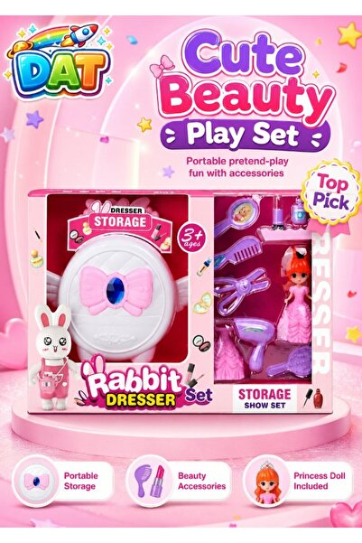 DAT 2-in-1 DIY Rabbit Dresser Playset with Backpack & Portable Mode, Girls Va...