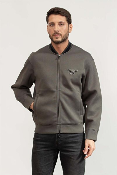 Emporio Armani Men's Zippered Sweatshirt Black
