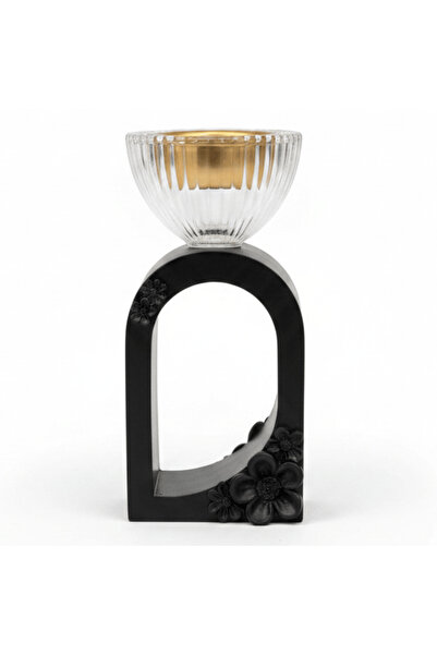 AKDC Black Resin Arch & Crystal Glass Incense Burner | 15 cm | Luxury Home Fr...