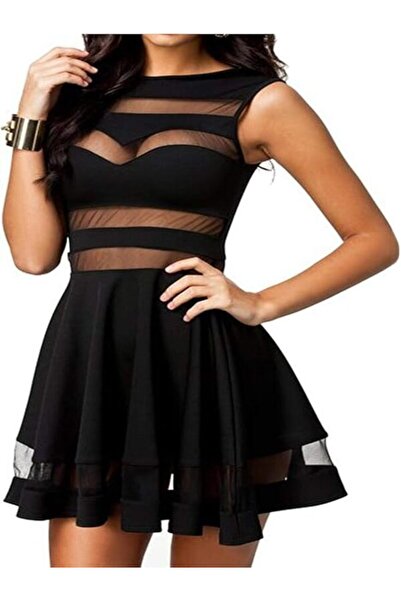 Zeagoo Women's Sexy Evening Dress High Waist Bodycon Cocktail Dress Mesh A-Line