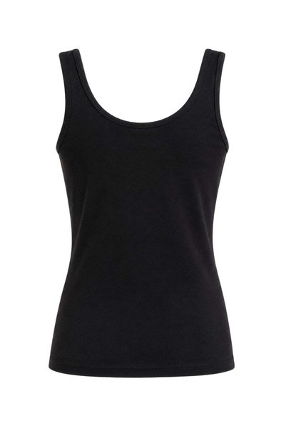 Vadon 1008 Women's Cotton U-Neck Strap Soft Textured Basic Sleeveless Undershirt Body Black