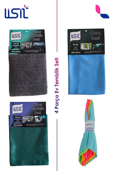 LİSİL Mikrofiber Ev Temizlik Seti | Genel Temizlik Bezi (40x40) | Baklava Des...