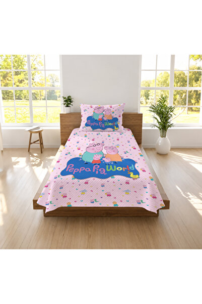 hediyechy Gift Duvet Cover Peppa Pig 3D Digital Printed Single Pique Set