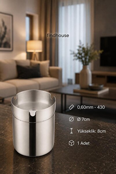 findhouse Yeni Nesil Çelik Kokusuz Küllük Salon , Mutfak , Oto Kül Tablesı