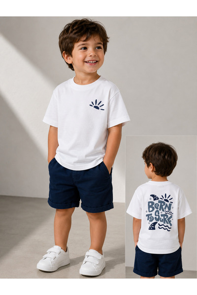 Pufiko Kids تي شيرت مطبوع عليه Born to Surf للأولاد