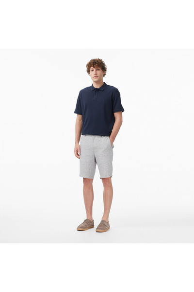 Nautica Erkek Gri Regular Fit Keten Şort