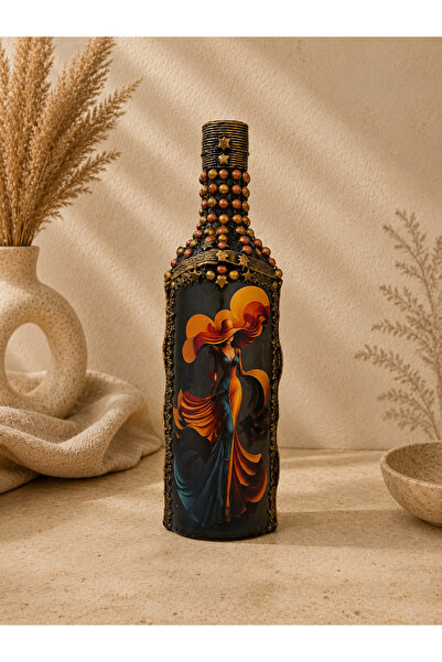 ZESİBA Handmade Decorative Glass Bottle Vase with Female Figure Design – Bohe...