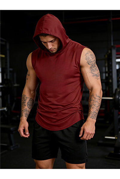 CAZZ SPORTS Kapşonlu Fitness Atleti -GYM Fitness Tank Top -Boks Antrenman Kap...