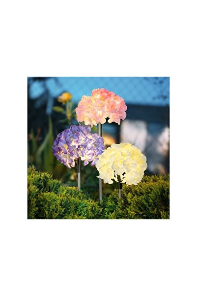 OEM Lampă solară LED pentru grădină, model floare, albă, 70cm, stick exterior...
