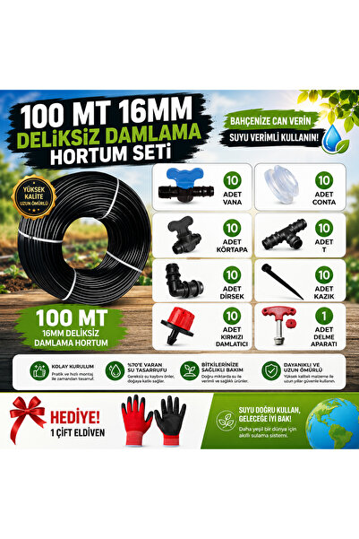 Sertsan Deliksiz 16 mm Damlama Hortum Seti 100 MT