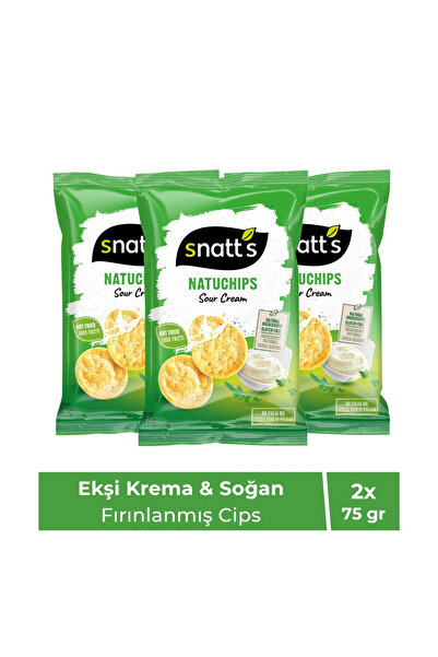 Snatt's Ekşi Krema & Soğan Aromalı Fırınlanmış Cips 75 GR X3 Adet