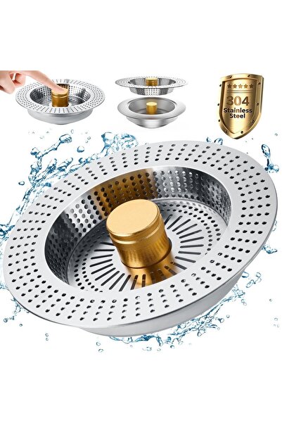 EasyLife مصفاة تصريف حوض من الفولاذ المقاوم للصدأ، فلتر تصريف أرضي منبثق، مان...