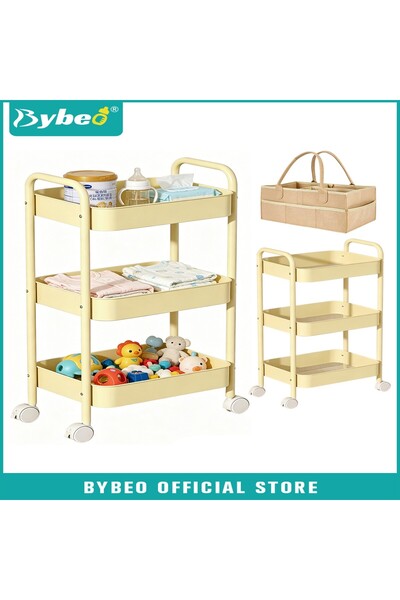 BYBEO عربة حفاضات الأطفال ومنظم غرفة الأطفال 2 في 1، عربة متعددة الاستخدامات ...