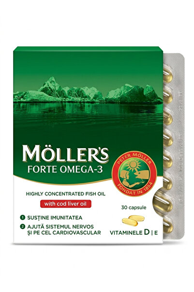 Moller SPA Moller’s Forte Omega-3 cu Ulei de ficat de cod 30 capsule