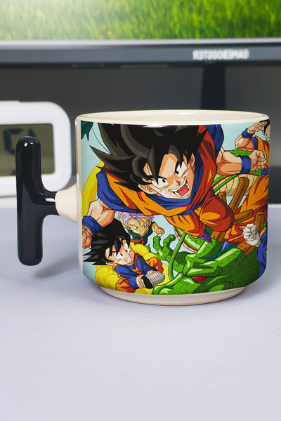ZipZap Dragon Ball Anime Printed Ceramic Luxury Mug (1 Piece) T-Shaped Specia...