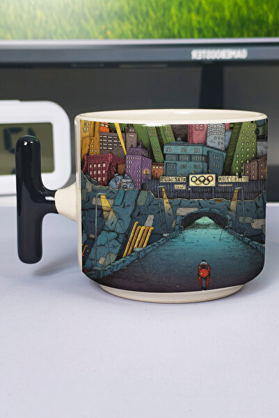 ZipZap Akira Anime Printed Ceramic Luxury Mug (1 Piece) T-Shaped Special Blac...