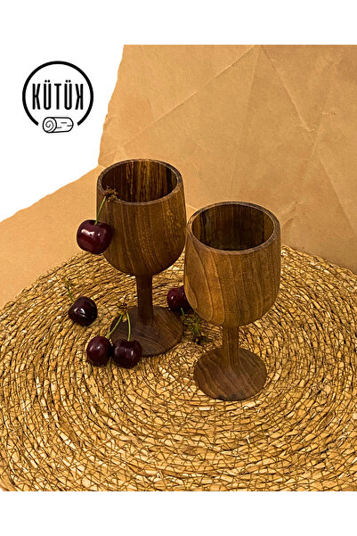 KÜTÜK CRAFT 2 ADET EL YAPIMI AHŞAP KADEH