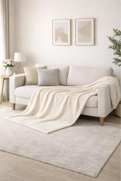 Çeyiz Diyarı Κουβέρτα τηλεόρασης Wella Soft 130x170 εκ. Κρεμ