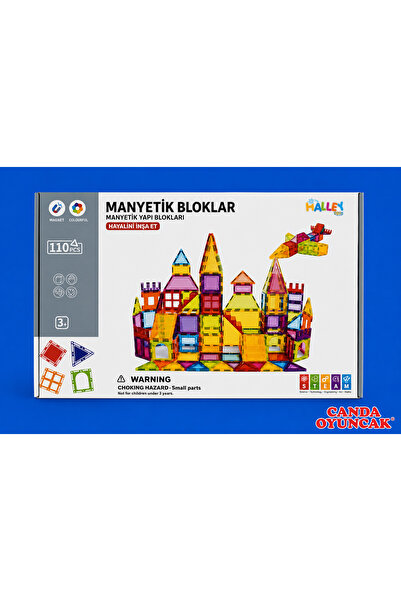 Canda Oyuncak 110 Parça Manyetik Magnet Renkli Yapı Blokları