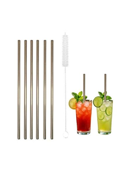 SOBHYS Premium Stainless Steel Straw Set, 304 Grade Steel, 21.5 cm Length, Ru...