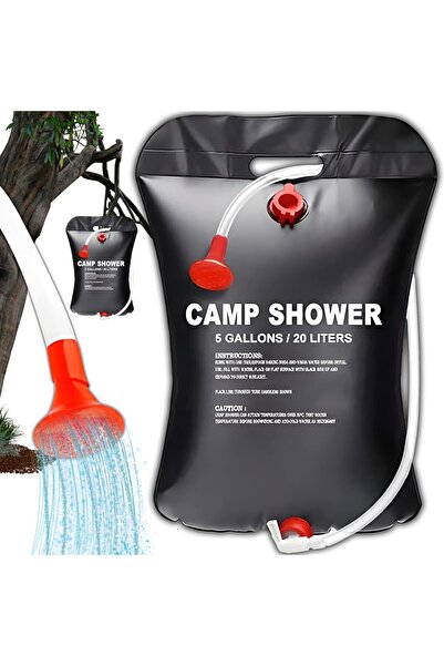 Ayawaska Portable solar shower 20L for camping, beach and garden, natural hea...