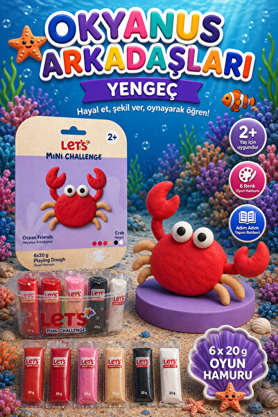 Lets Mini Changelle 5 Renk Okyanus Arkadaşları Yengeç Oyun Hamuru 120g