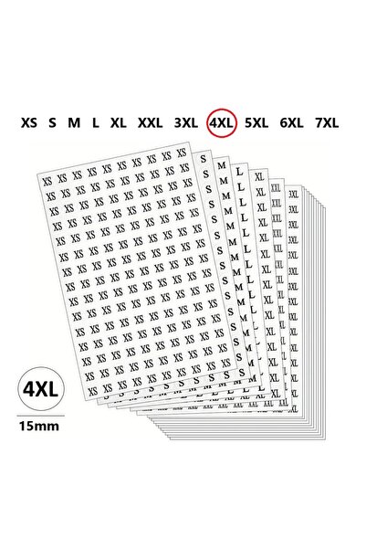 JokeyKırtasiye 4Xl-Store Clothes, Size Label Diameter-15Mm Self-Adhesive (300...