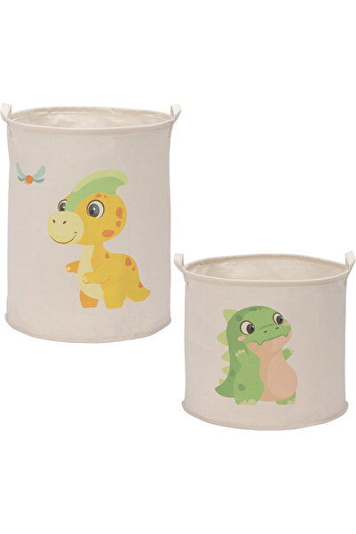 Navaris Set of 2 children's storage baskets, dinosaur design, 50 x 40 cm / 35...