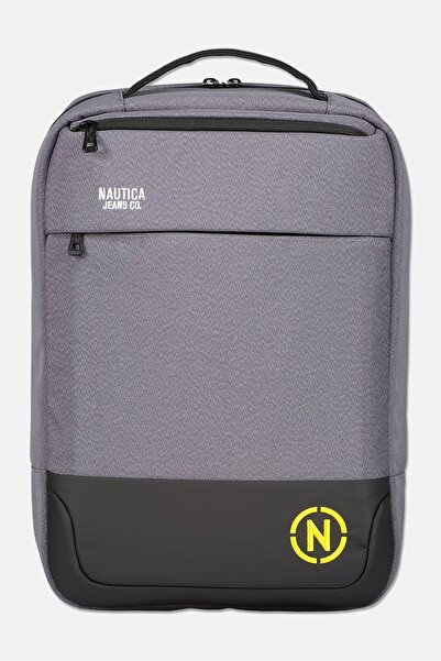 Nautica Men Brand Logo Backpack, Light Grey