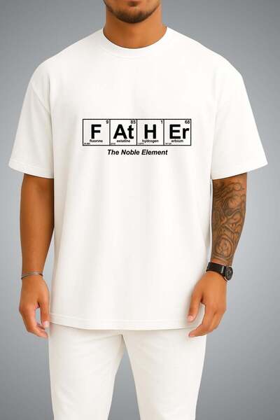 Bahriyeli Collection Oversize the Noble Element Father Chest Printed Unisex T...