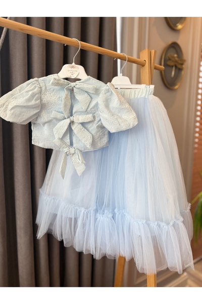 Baby Aden Σετ για κορίτσια BabyAden με φιόγκο στην πλάτη, κέντημα και λεπτομέ...