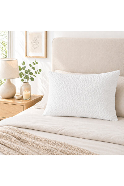 Kotonia Home Υπερηχητικό καπιτονέ μαξιλάρι 50x70 εκ., 750 γρ./τεμ., λευκό