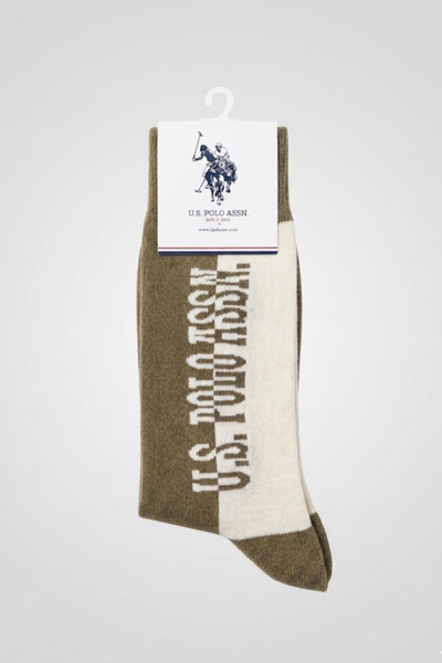 U.S. Polo Assn. Ανδρικές κάλτσες χακί εκρού
