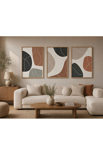 alphobitasarım Set de picturi înrămate din 3 piese cu design abstract modern ...